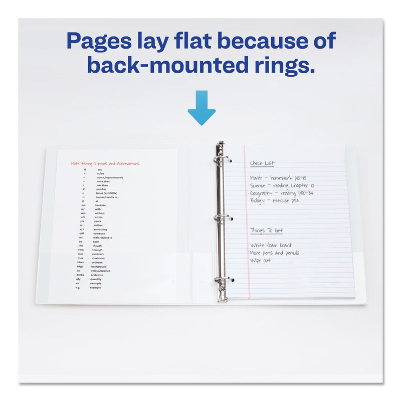Avery Durable View Binder with DuraHinge and Slant Rings, 3 Rings, 1" Capacity, 11 x 8.5, White, 4/Pack