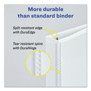 Avery Durable View Binder with DuraHinge and Slant Rings, 3 Rings, 3" Capacity, 11 x 8.5, White