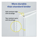 Avery Durable View Binder with DuraHinge and Slant Rings, 3 Rings, 1.5" Capacity, 11 x 8.5, White, 4/Pack