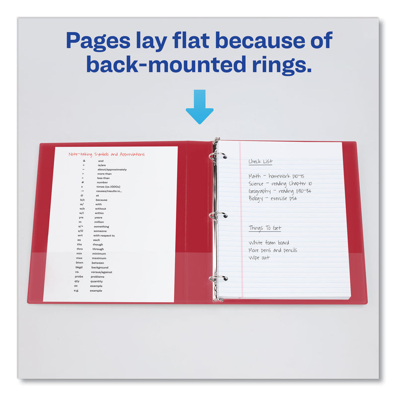 Avery Durable Non-View Binder with DuraHinge and Slant Rings, 3 Rings, 2" Capacity, 11 x 8.5, Red