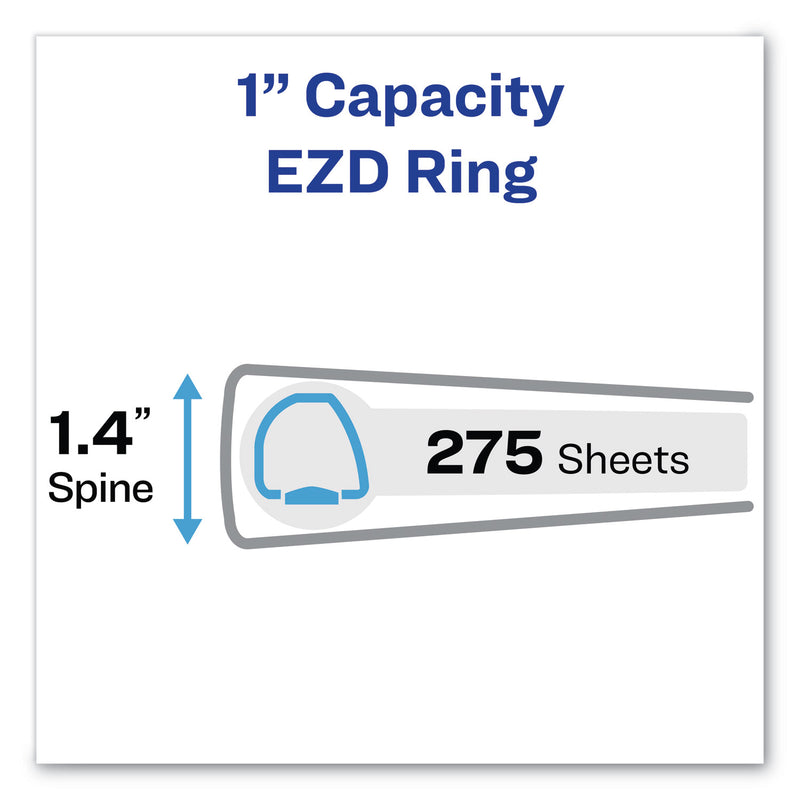 Avery Durable Non-View Binder with DuraHinge and EZD Rings, 3 Rings, 1" Capacity, 11 x 8.5, Black, (7301)
