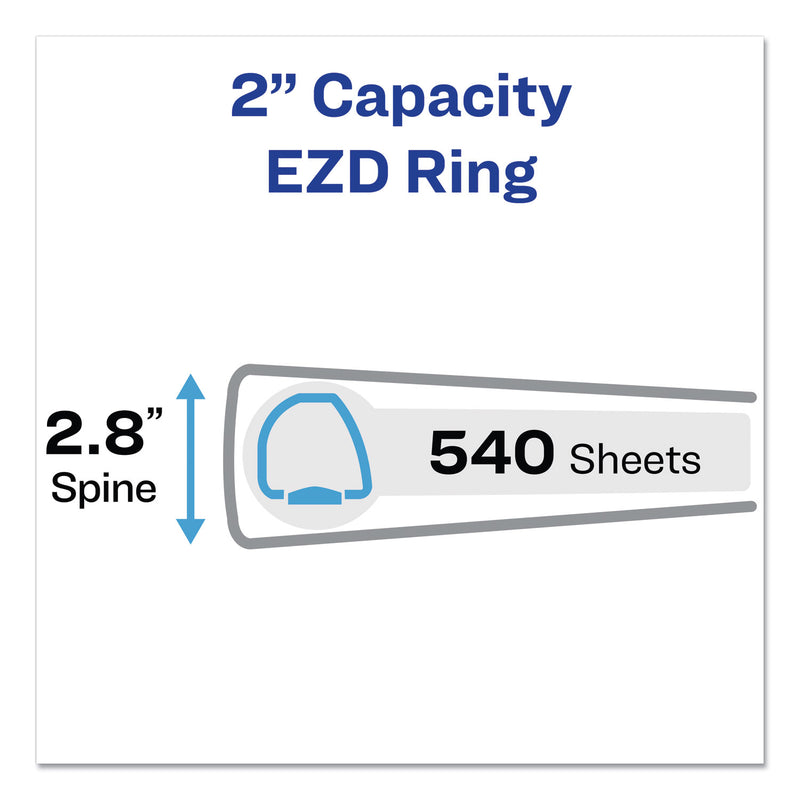 Avery Durable Non-View Binder with DuraHinge and EZD Rings, 3 Rings, 2" Capacity, 11 x 8.5, Black, (8502)
