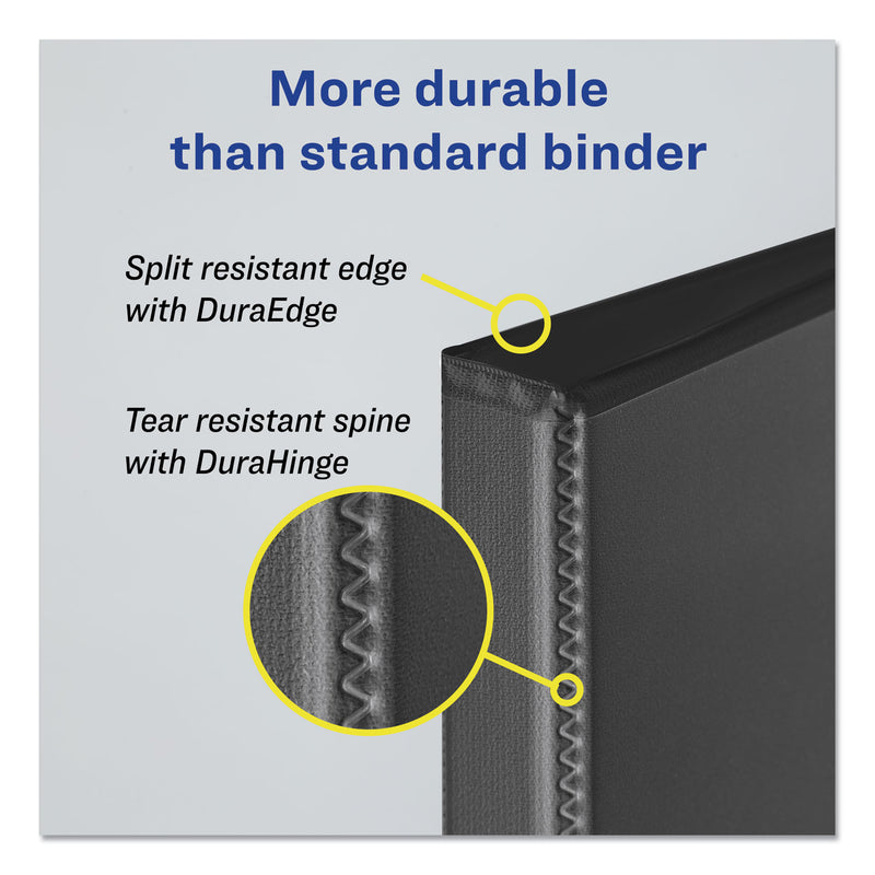 Avery Durable Non-View Binder with DuraHinge and Slant Rings, 3 Rings, 3" Capacity, 11 x 8.5, Black