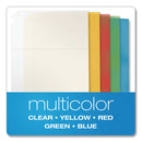 Cardinal Poly Ring Binder Pockets, 8.5 x 11, Assorted Colors, 5/Pack