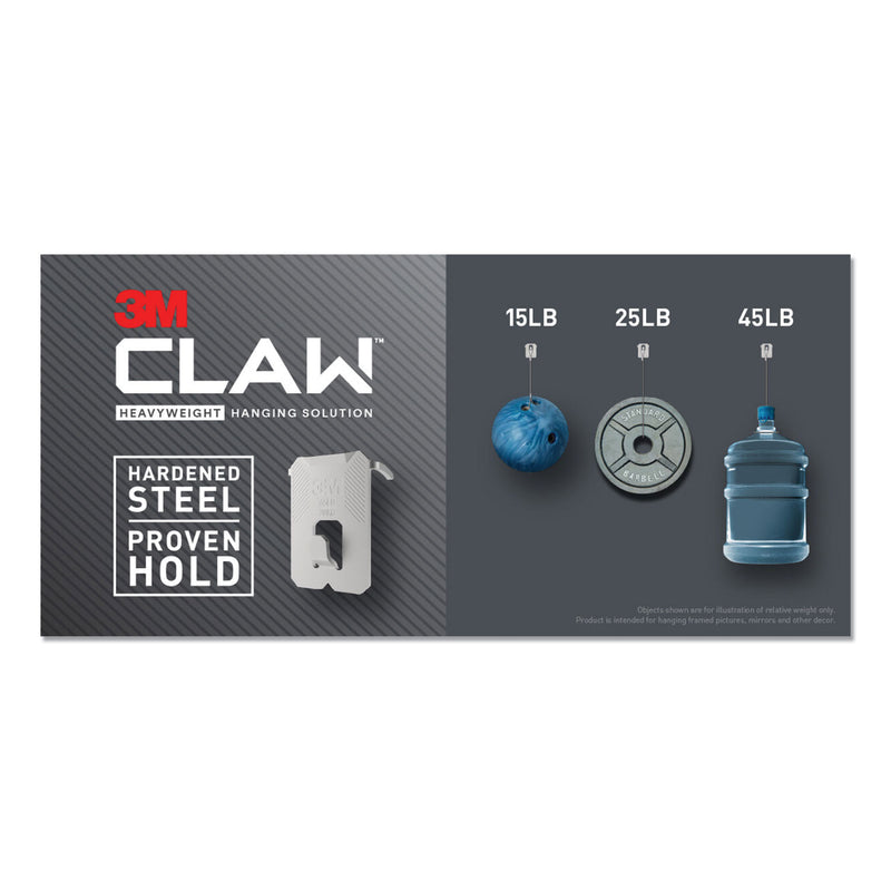 3M Claw Drywall Picture Hanger, Holds 25 lbs, 4 Hooks and 4 Spot Markers, Stainless Steel