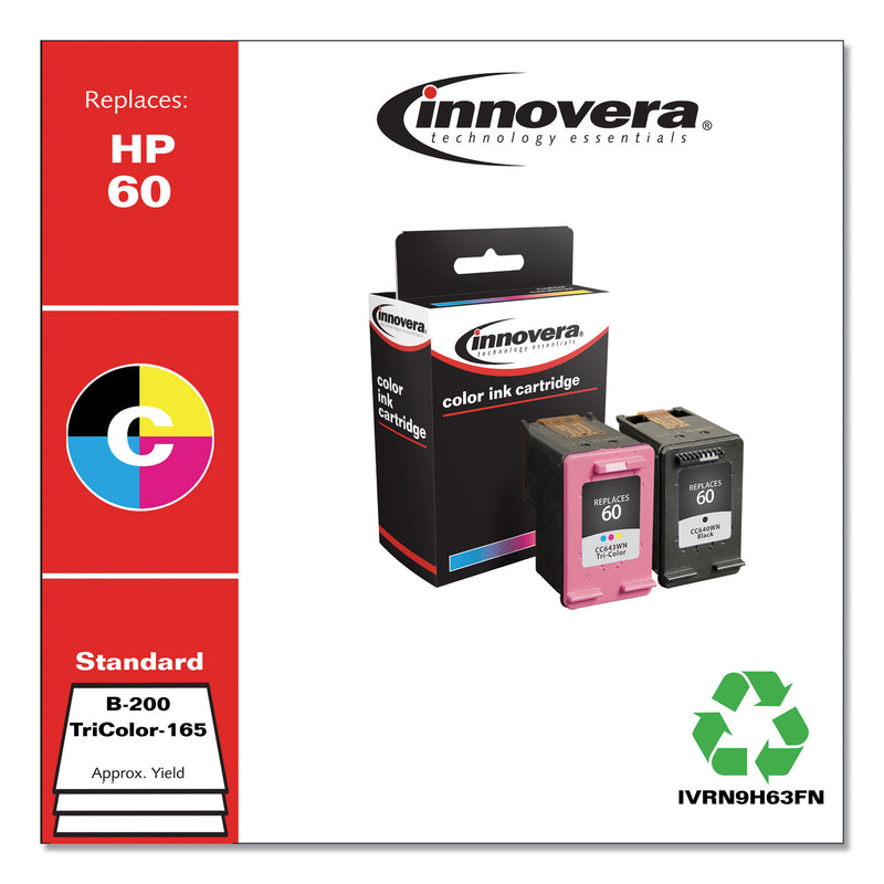 Innovera Remanufactured Black/Tri-Color Ink, Replacement for 60 (N9H63FN), 200/165 Page-Yield