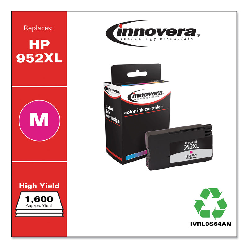 Innovera Remanufactured Magenta High-Yield Ink, Replacement for 952XL (L0S64AN), 1,600 Page-Yield
