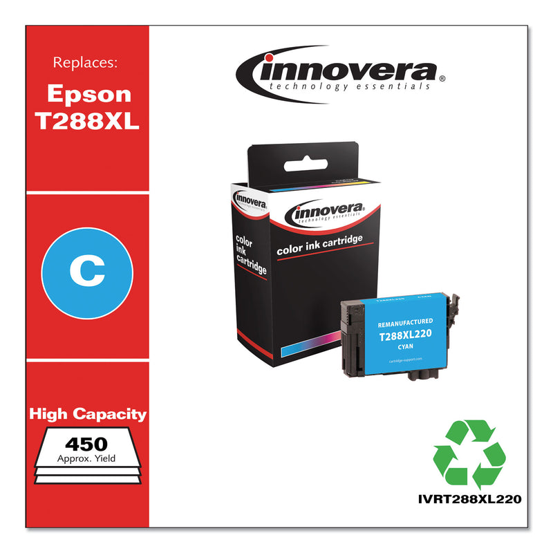 Innovera Remanufactured Cyan High-Yield Ink, Replacement for T288XL (T288XL220), 450 Page-Yield