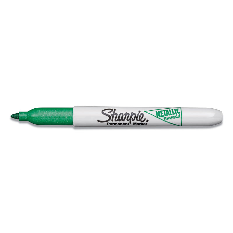 Sharpie Metallic Fine Point Permanent Markers, Fine Bullet Tip, Green, Dozen