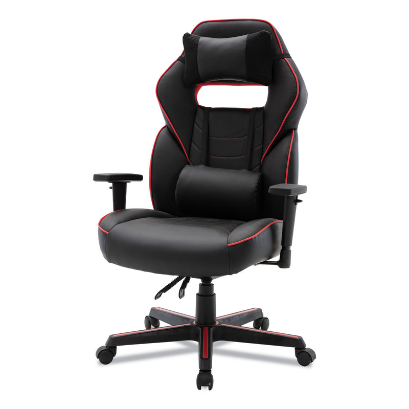 Alera Racing Style Ergonomic Gaming Chair, Supports 275 lb, 15.91" to 19.8" Seat Height, Black/Red Trim Seat/Back, Black/Red Base