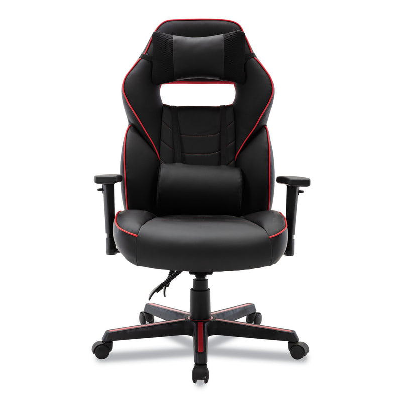 Alera Racing Style Ergonomic Gaming Chair, Supports 275 lb, 15.91" to 19.8" Seat Height, Black/Red Trim Seat/Back, Black/Red Base