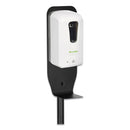 Alpine Automatic Hands-Free Foam Hand Sanitizer/Soap Dispenser with Floor Stand, 1,200 mL, 6 x 4.4 x 45, White/Black Stand
