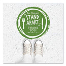 Tabbies BeSafe Messaging Floor Decals, Be Smart Stand Apart; Knife/Fork; Thank You, 12" Dia., Green/White, 60/Carton