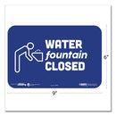 Tabbies BeSafe Messaging Education Wall Signs, 9 x 6,  "Water Fountain Closed", 3/Pack