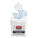 Rubbermaid Disposable Microfiber Charging Bucket, 7.92 x 7.75 x 7.44, White, 4/Carton