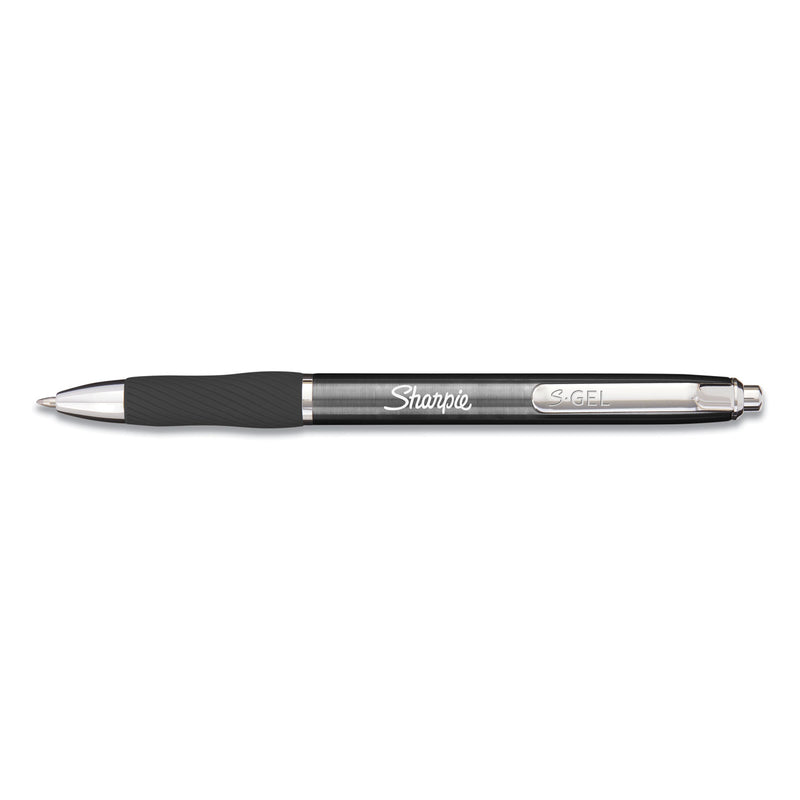 Sharpie S-Gel Premium Metal Barrel Gel Pen, Retractable, Medium 0.7 mm, Black Ink, Gun Metal Gray Barrel, Dozen