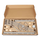 Alba Festival Coat Stand with Umbrella Holder, Five Knobs, 14w x 14d x 73.67h, Black