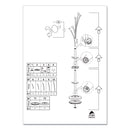 Alba Festival Coat Stand with Umbrella Holder, Five Knobs, 14w x 14d x 73.67h, Black