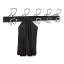 Alba Wall-Mount Coat Hooks, Metal, Silver, 22 lb, 29.92" x 2.95" x 6.45"