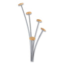 Alba Festival Coat Stand with Umbrella Holder, Five Knobs, 14w x 14d x 73.67h, Silver Gray