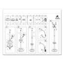 Alba Viena Coat Stand, Eight Knobs, Steel, 16w x 16d x 70.5h, Black