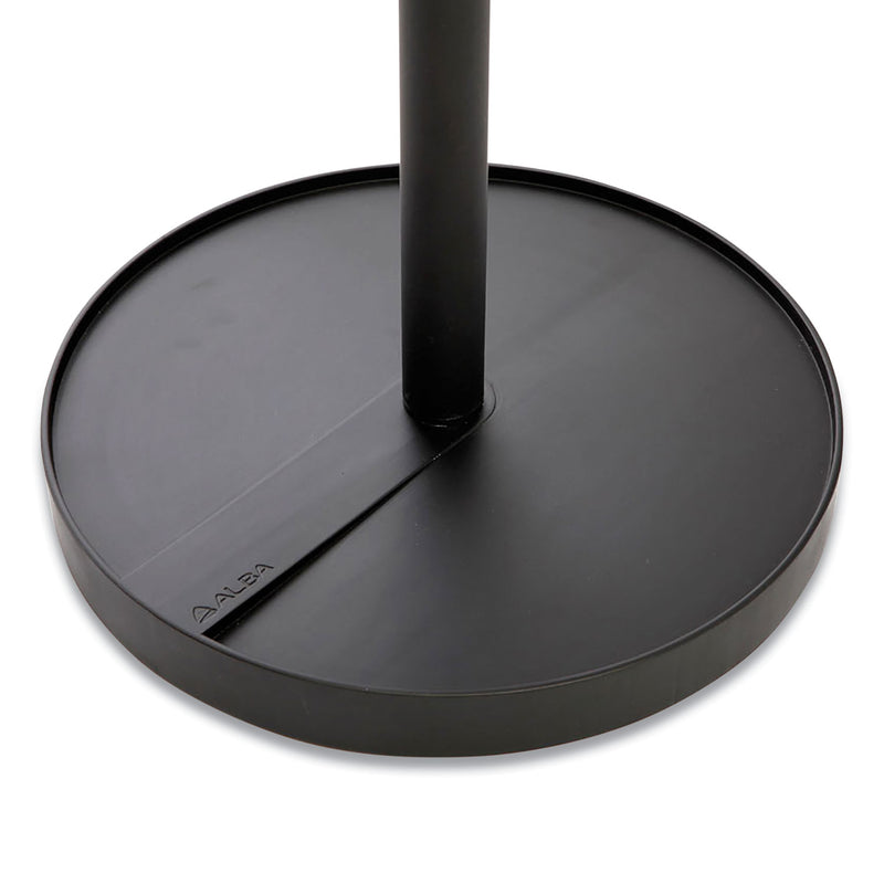 Alba Stan3 Steel Coat Rack, Stand Alone Rack, Eight Knobs, 15w x 15d x 69.3h, Black