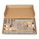 Alba Festival Coat Stand with Umbrella Holder, Five Knobs, 14w x 14d x 73.67h, Silver Gray