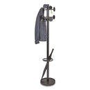 Alba Stan3 Steel Coat Rack, Stand Alone Rack, Eight Knobs, 15w x 15d x 69.3h, Black