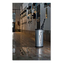 Alba Triangular Umbrella Stand, Steel, 10.25w x 10.25d x 23.67h, Silver/Black