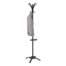 Alba CLEO Coat Stand, Stand Alone Rack, Ten Knobs, Steel/Plastic, 19.75w x 19.75d x 68.9h, Black