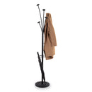 Alba Festival Coat Stand with Umbrella Holder, Five Knobs, 14w x 14d x 73.67h, Black