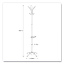 Alba CLEO Coat Stand, Stand Alone Rack, Ten Knobs, Steel/Plastic, 19.75w x 19.75d x 68.9h, Black