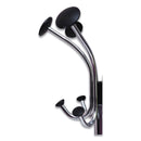 Alba Chromy Coat Stand, 12 Knobs, 16w x 16d x 70.5h, Chrome/Black
