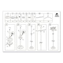Alba Wavy Coat Tree, Six Hangers/Two Knobs/Four Hooks, 18.88w x 14d x 68.5h, Silver/Wood