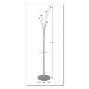 Alba Festival Coat Stand with Umbrella Holder, Five Knobs, 14w x 14d x 73.67h, Silver Gray
