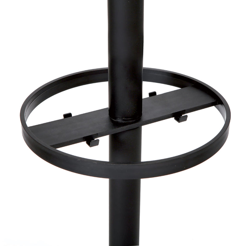 Alba Stan3 Steel Coat Rack, Stand Alone Rack, Eight Knobs, 15w x 15d x 69.3h, Black