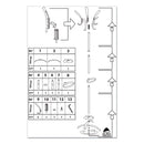 Alba CLEO Coat Stand, Stand Alone Rack, Ten Knobs, Steel/Plastic, 19.75w x 19.75d x 68.9h, Black
