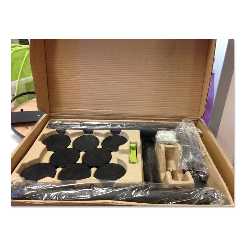 Alba Stan3 Steel Coat Rack, Stand Alone Rack, Eight Knobs, 15w x 15d x 69.3h, Black