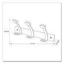 Alba Wooden Coat Hook, Three Wood Peg Wall Rack, Brown/Silver