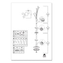 Alba Festival Coat Stand with Umbrella Holder, Five Knobs, 14w x 14d x 73.67h, Silver Gray