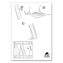 Alba Literature Floor Rack, 6 Pocket, 13.33w x 19.67d x 36.67h, Silver Gray/Black