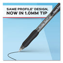 Paper Mate Profile Ballpoint Pen, Retractable, Medium 1 mm, Black Ink, Translucent Black Barrel, Dozen