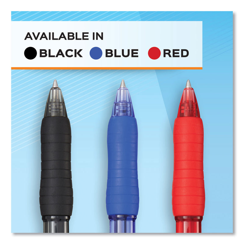 Paper Mate Profile Gel Pen, Retractable, Fine 0.5 mm, Blue Ink, Translucent Blue Barrel, Dozen