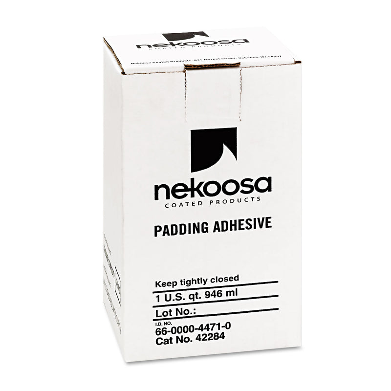 Nekoosa Fan-Out Padding Adhesive, 32 oz, Dries Clear