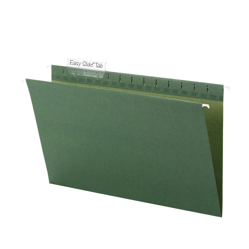 Smead TUFF Hanging Folders with Easy Slide Tab, Legal Size, 1/3-Cut Tabs, Standard Green, 20/Box