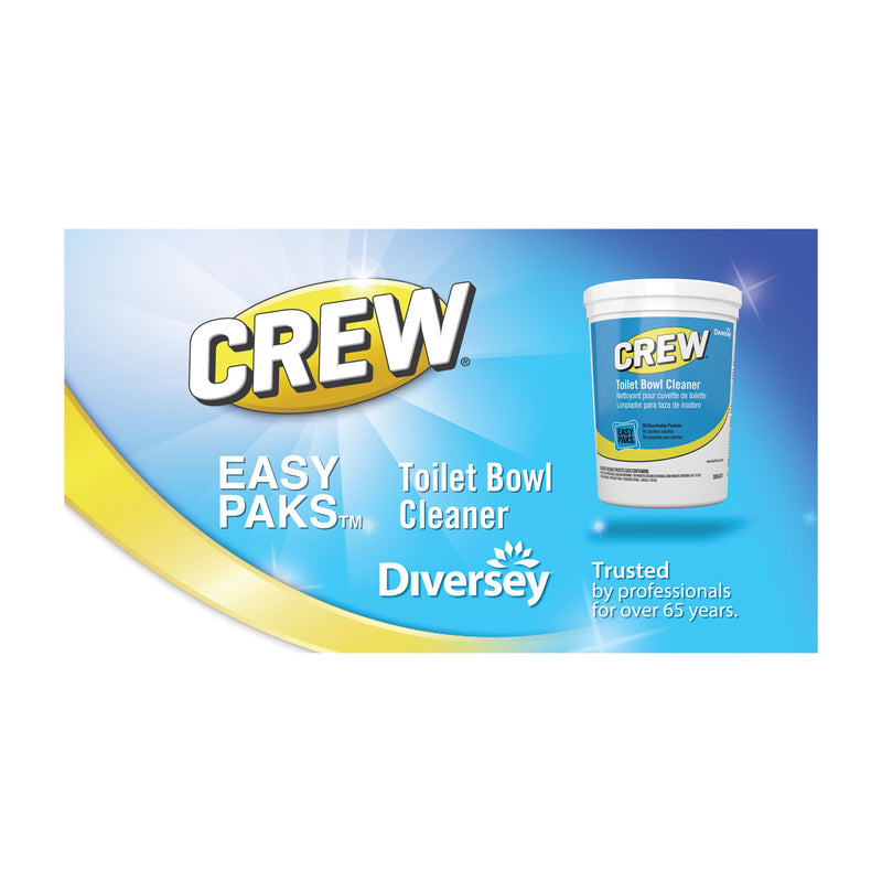 Diversey Crew Easy Paks Toilet Bowl Cleaner, Fresh Floral Scent, 0.5 oz Packet, 90 Packets/Tub