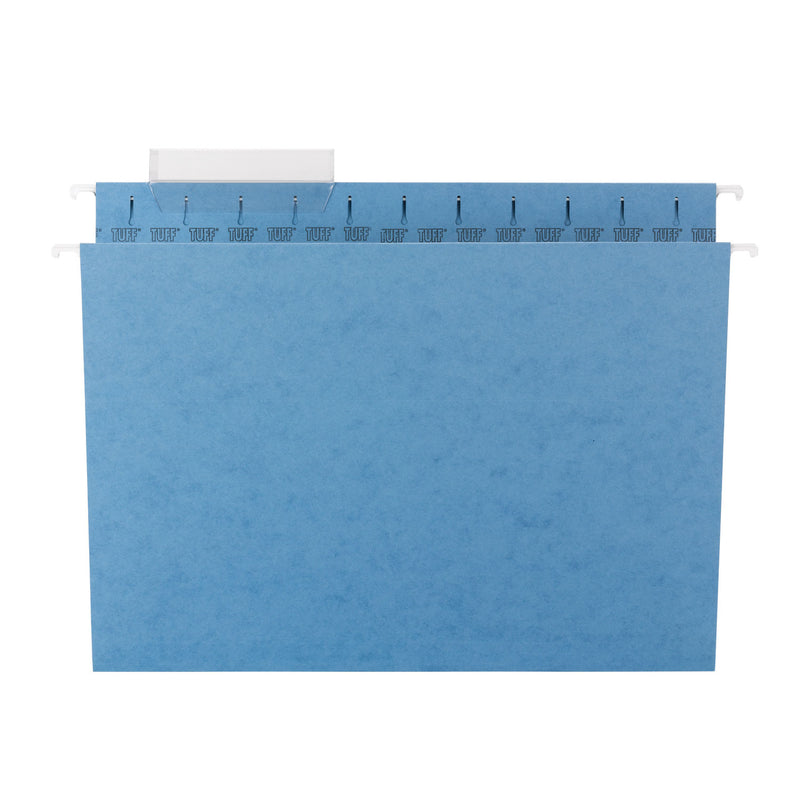 Smead TUFF Hanging Folders with Easy Slide Tab, Letter Size, 1/3-Cut Tabs, Blue, 18/Box