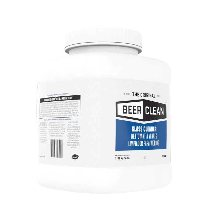 Diversey Beer Clean Glass Cleaner, Unscented, Powder, 4 lb. Container