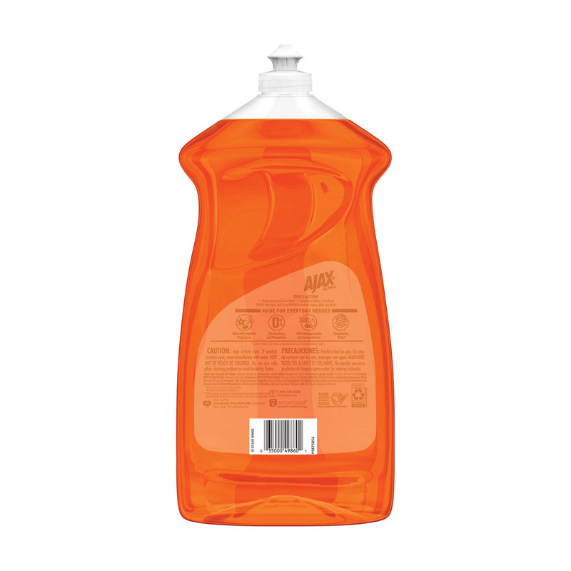 Ajax Dish Detergent, Liquid, Antibacterial, Orange, 52 oz, Bottle, 6/Carton
