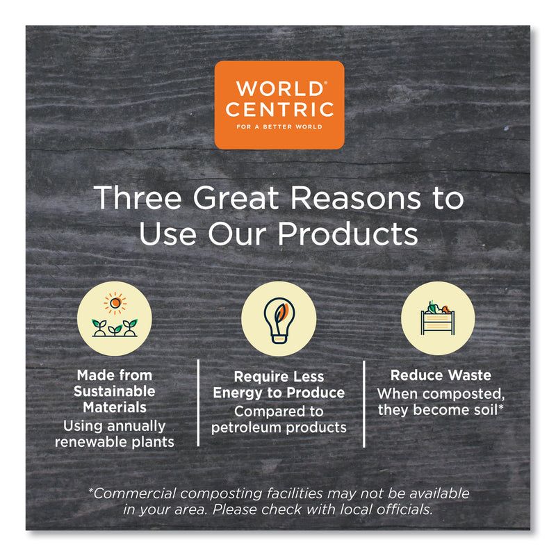 World Centric Fiber Hinged Burger Box Containers, 6 x 6 x 3, Natural, Paper, 500/Carton